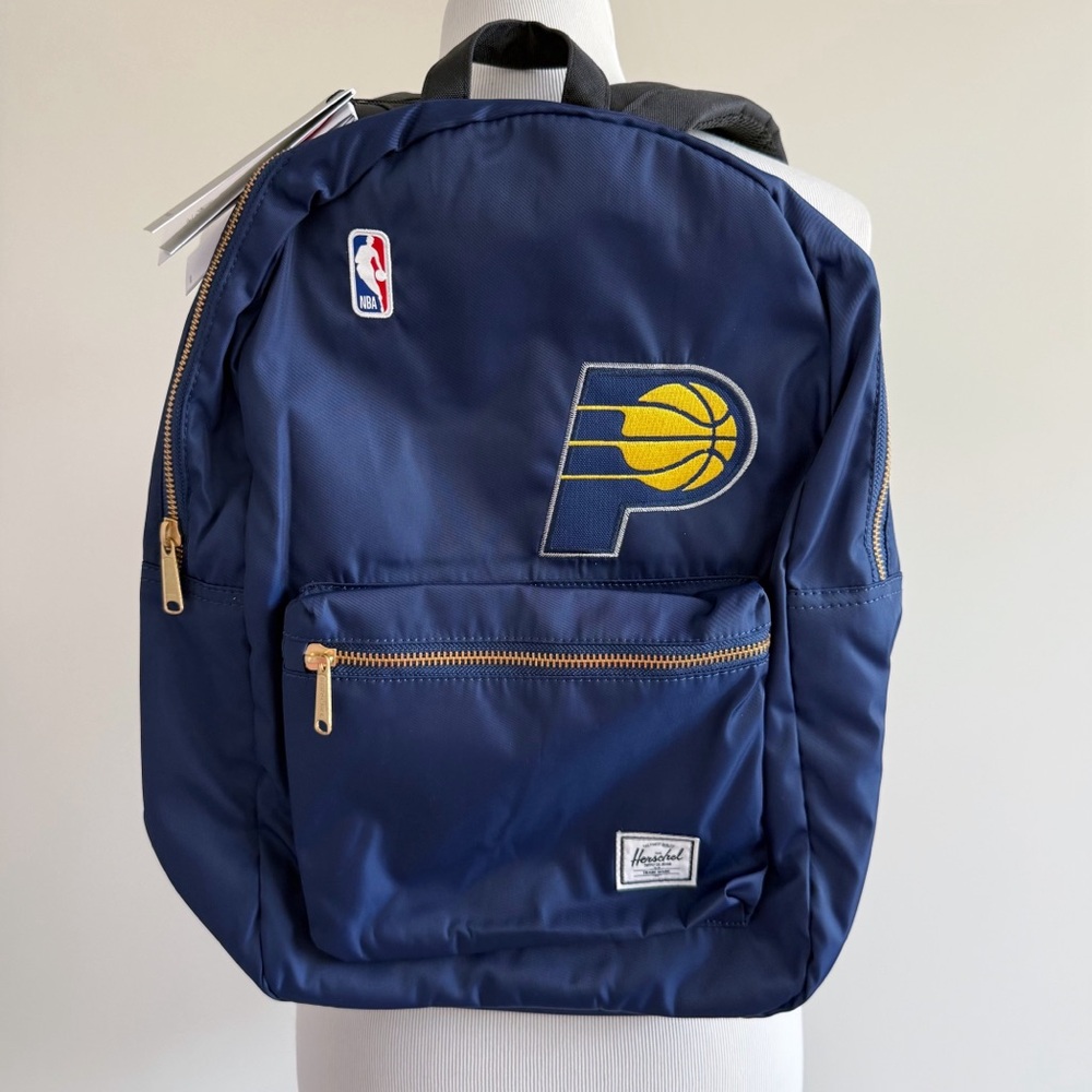 Herschel Supply Co Indiana Pacers Backpack NBA Fan Gear Gift Satin Navy Blue - Picture 1 of 16